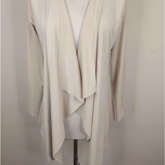 Soft Surroundings Faux Suede Cardigan Jacket Open Draped Front - Picture 3 of 8